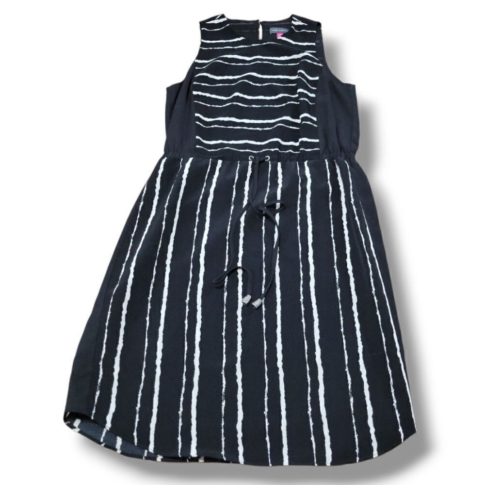 Vince Camuto Dress 2P Petite Women's A-Line Dress Sleeveless Elastic Waist Lined